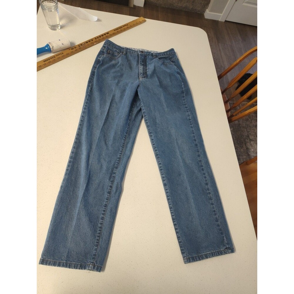 Appleseed's Straight Jeans Women's Size 12 Blue High Rise Medium Wash 5-Pocket